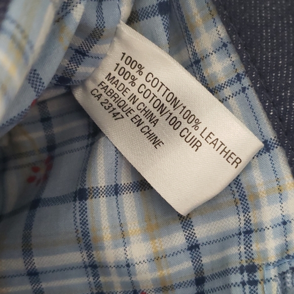 Talbots Denim Leather Handbag - Picture 3 of 8